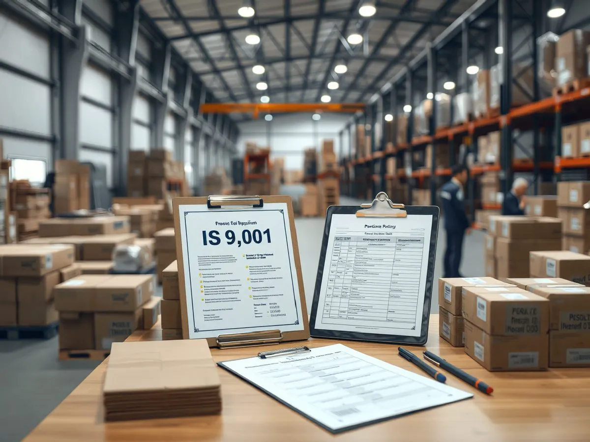 ISO 9001认证证书与仓储管理质量检查场景